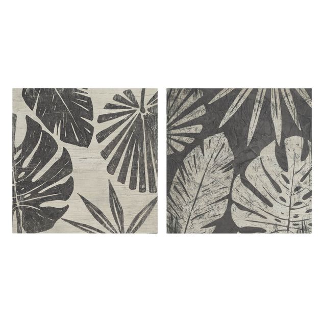Tavlor Palm Leaves In Front Of Dark Gray Set I