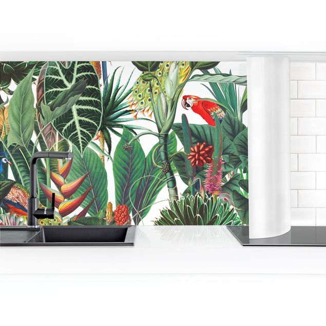 Stänkskydd kök  Colourful Tropical Rainforest Pattern II