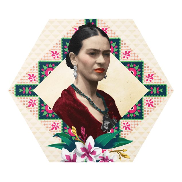 Tavlor konstutskrifter Frida Kahlo - Flowers And Geometry