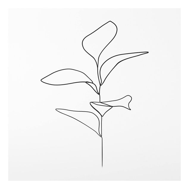 Kök dekoration Line Art Plant Leaves Black And White