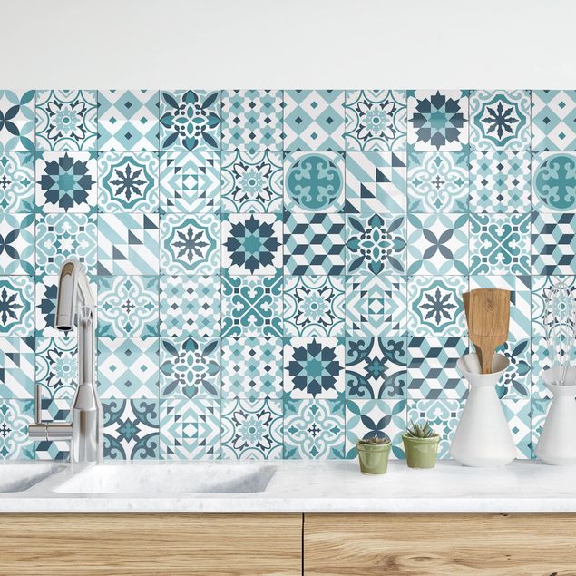 Kök dekoration Geometrical Tile Mix Turquoise