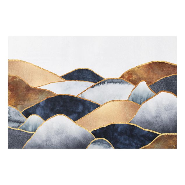 stänkskydd kök glas Golden Mountains Watercolor