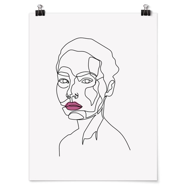 Tavlor modernt Portrait Woman Line Art