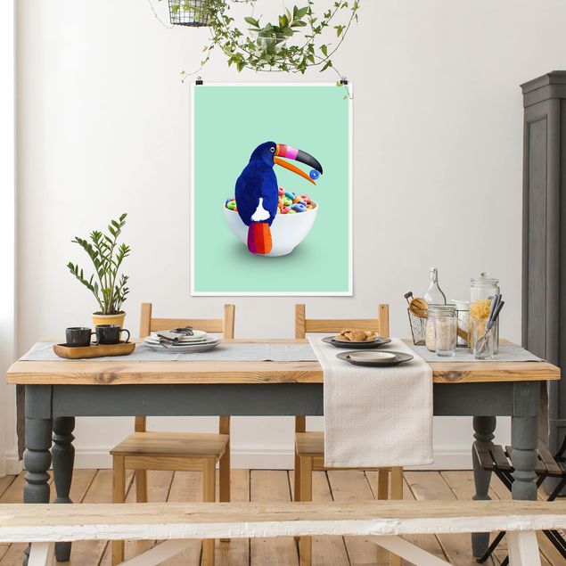 Posters konstutskrifter Breakfast With Toucan