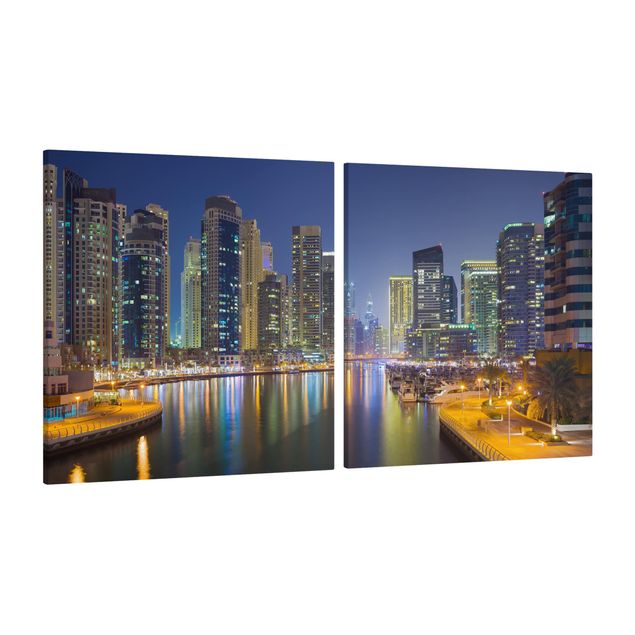 Tavlor arkitektur och skyline Dubai Night Skyline