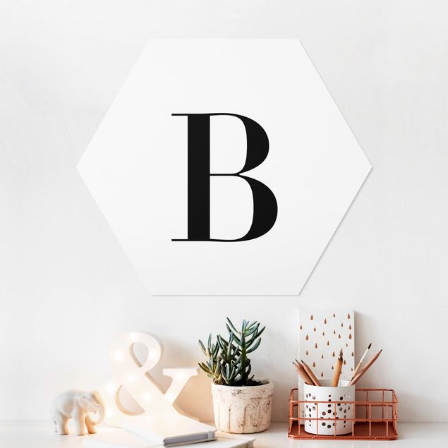 Kök dekoration Letter Serif White B