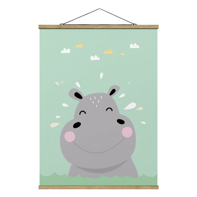 Tavlor djur The Happiest Hippo