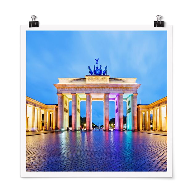 Posters arkitektur och skyline Illuminated Brandenburg Gate