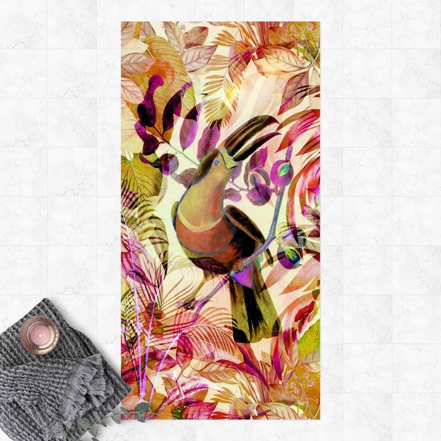 utomhusmatta Colourful Collage - Toucan