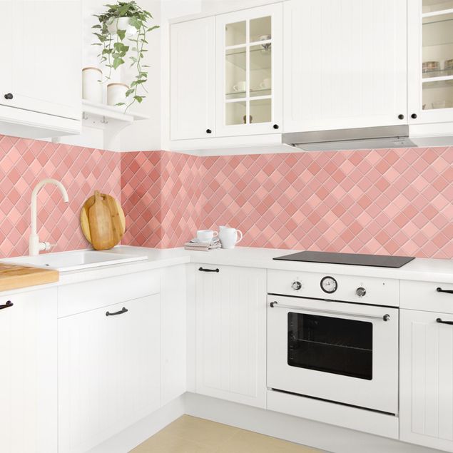 Stänkskydd kök enfärgad Mosaic Tiles - Antique Pink