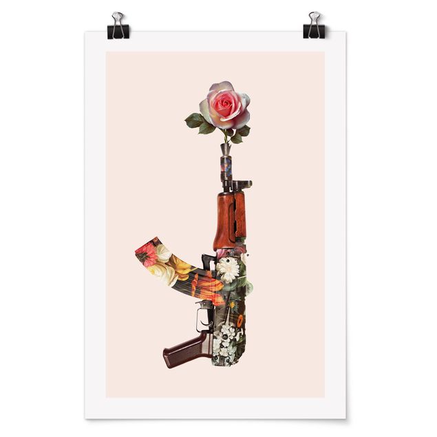 Posters konstutskrifter Weapon With Rose