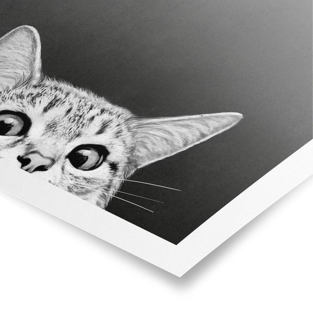 Posters konstutskrifter Illustration Cat Black And White Drawing