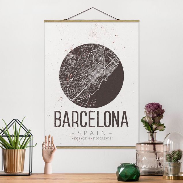 Kök dekoration Barcelona City Map - Retro