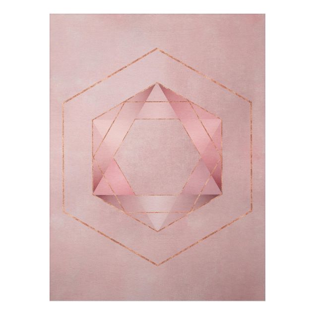 Tavlor konstutskrifter Geometry In Pink And Gold I