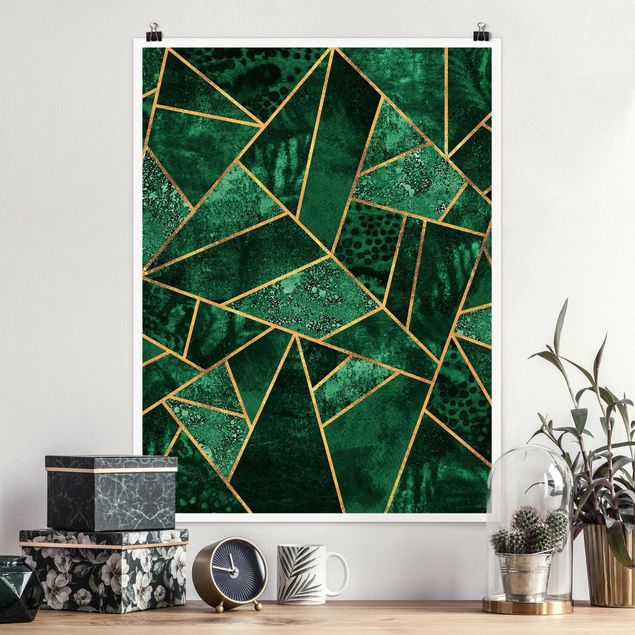Posters konstutskrifter Dark Emerald With Gold