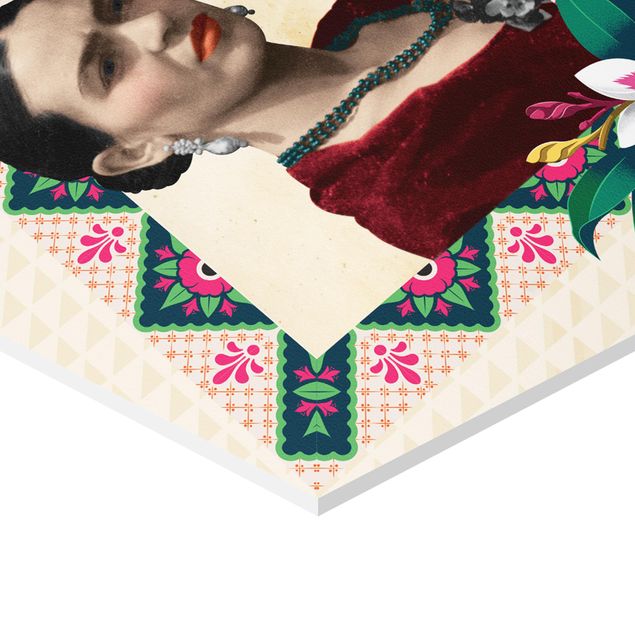 Hexagonala tavlor Frida Kahlo - Flowers And Geometry