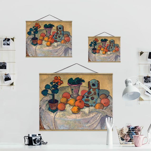 Tavlor konstutskrifter Paula Modersohn-Becker - Still Life With Oranges And Stoneware Dog
