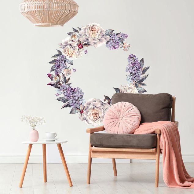 Kök dekoration Watercolour Lilac Peonies Wreath XXL