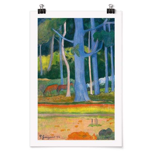 Konststilar Paul Gauguin - Landscape with blue Tree Trunks