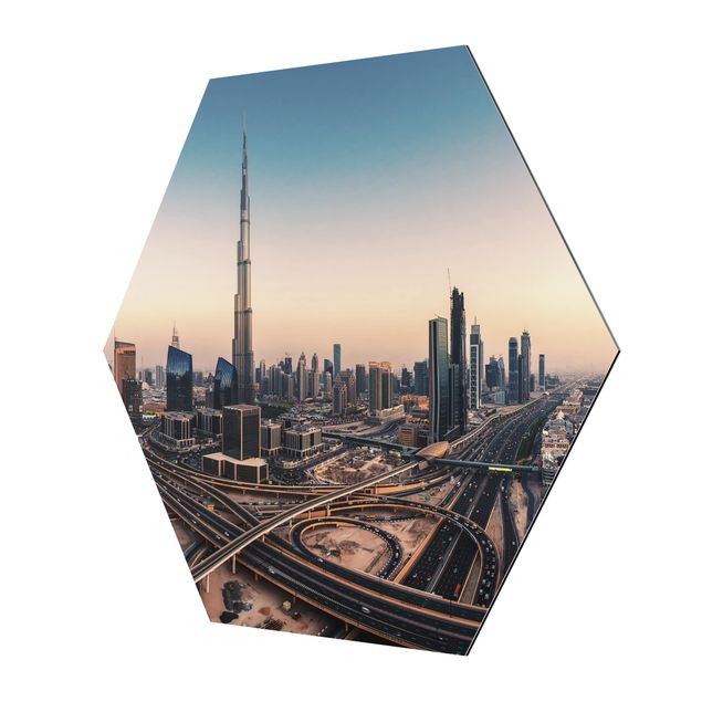Hexagonala tavlor Abendstimmung in Dubai