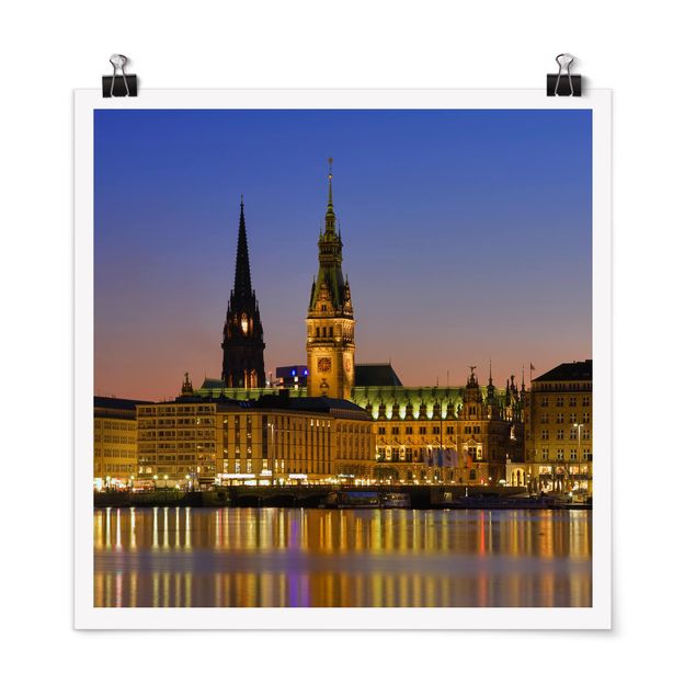 Tavlor arkitektur och skyline Hamburg Panorama