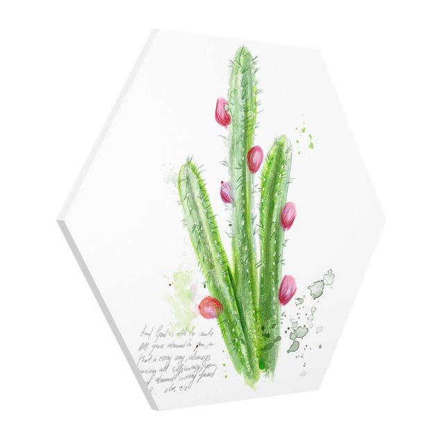 Tavlor andlig Cactus With Bibel Verse II