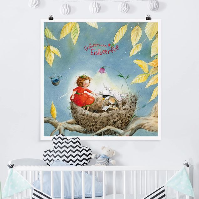 Posters djur Little Strawberry Strawberry Fairy - Sparrow