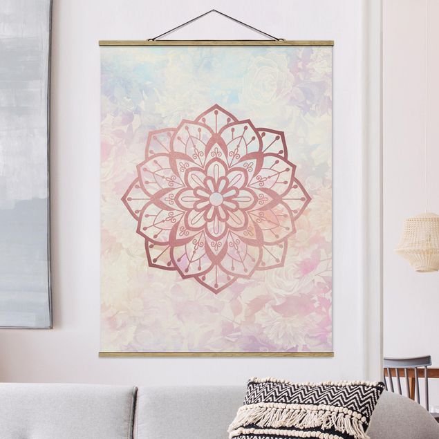 Kök dekoration Mandala Illustration Flower Rose Pastel
