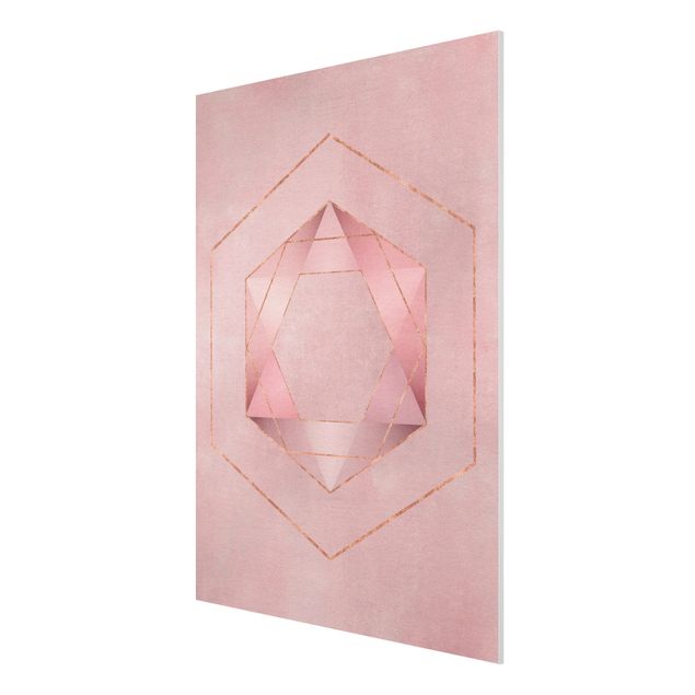 Tavlor andlig Geometry In Pink And Gold I