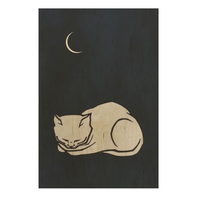 Tavlor Kubistika Sleeping Cat Illustration
