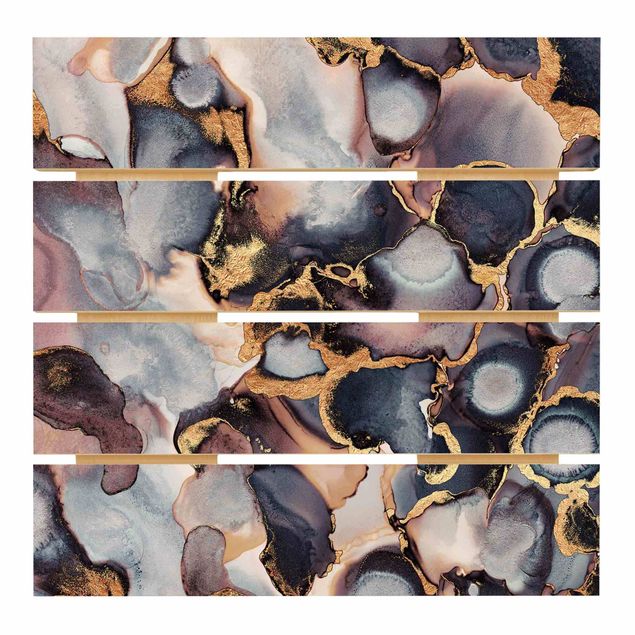 Trätavlor Marble Watercolour With Gold