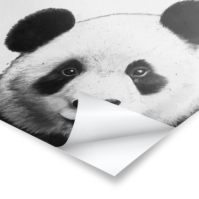Tavlor svart och vitt Illustration Panda Black And White Drawing