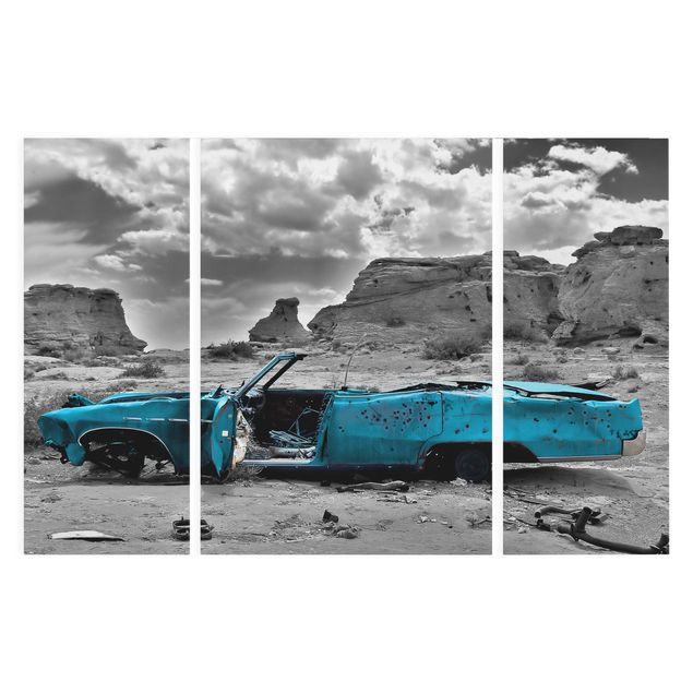 Canvastavlor landskap Turquoise Cadillac