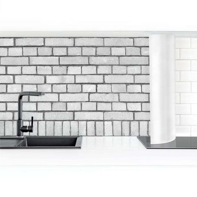 väggskivor kök Brick Wall White