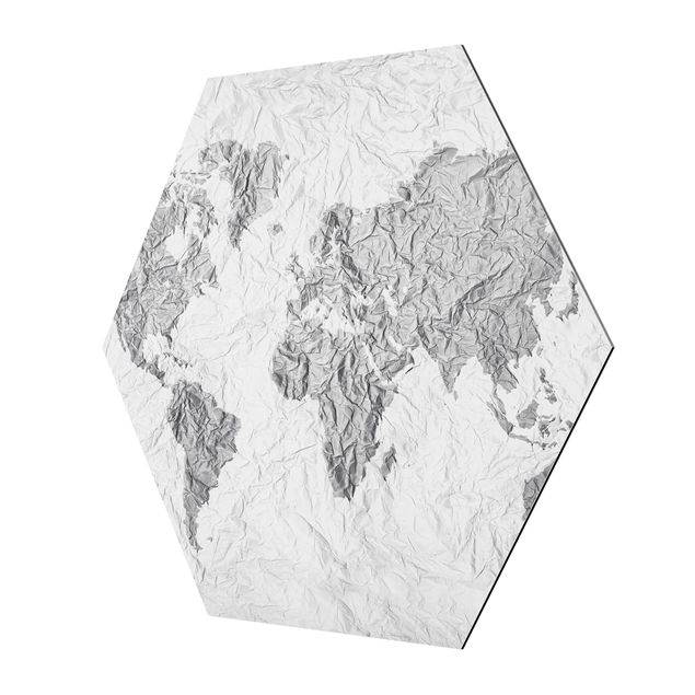 Tavlor Paper World Map White Grey