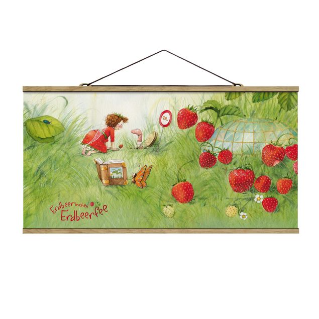 Tavlor blommor  Little Strawberry Strawberry Fairy- With Worm Home