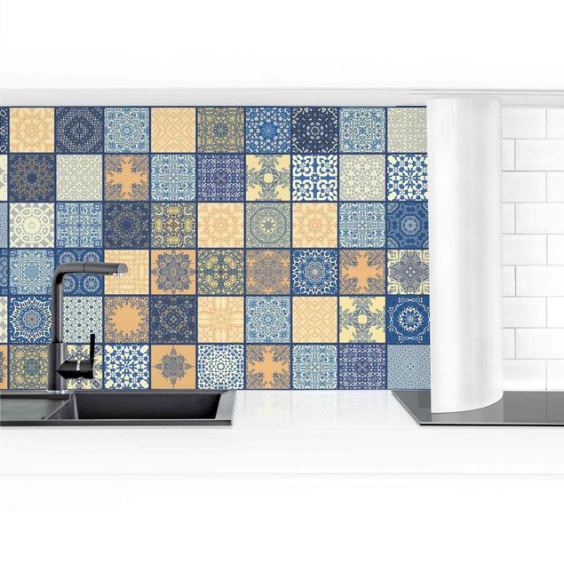 Självhäftande folier Sunny Mediterranian Tiles With Blue Joints II