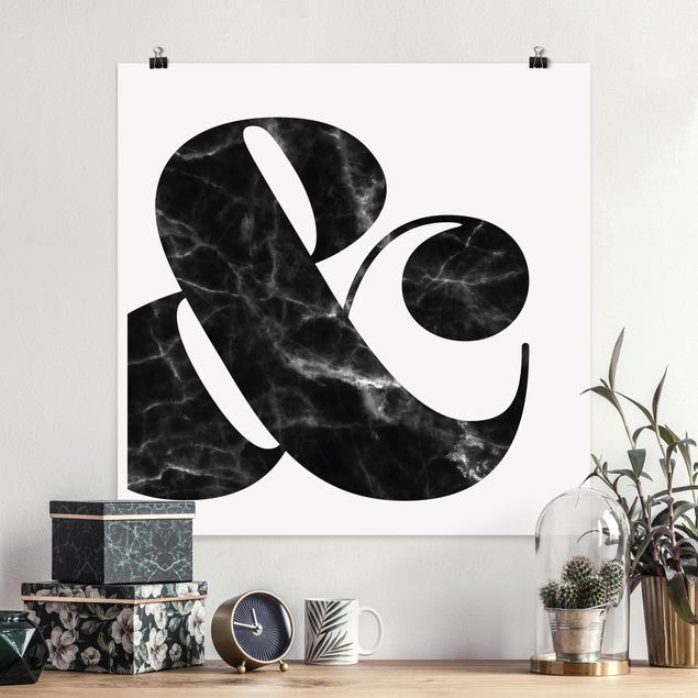 Posters svart och vitt Ampersand Marble