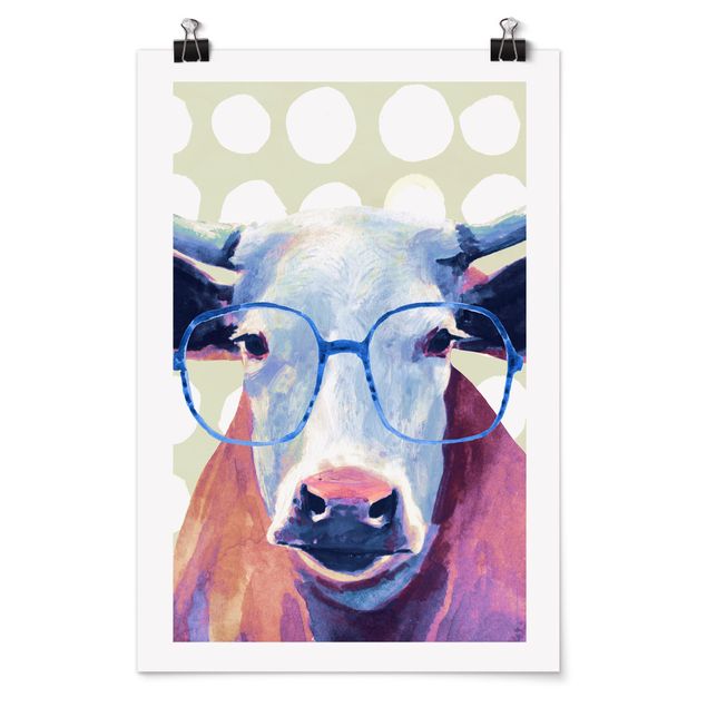 Tavlor djur Animals With Glasses - Cow