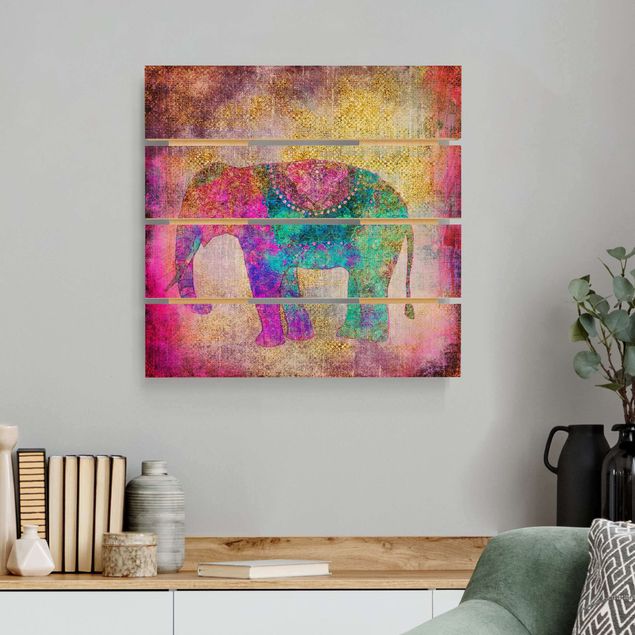 Tavlor Andrea Haase Colourful Collage - Indian Elephant