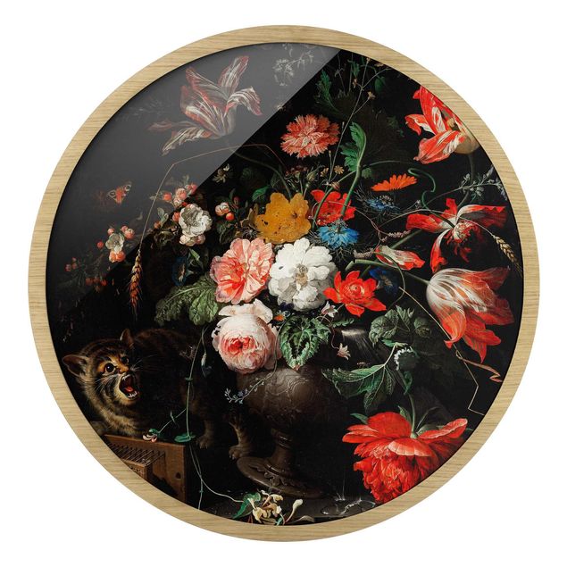 Tavlor blommor  Abraham Mignon - The Overturned Bouquet