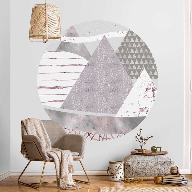 Tapeter geometrisk Abstract Mountain Landscape Pastel Pattern