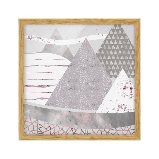 Tavlor med ram vintage Abstract Mountain Landscape Pastel Pattern