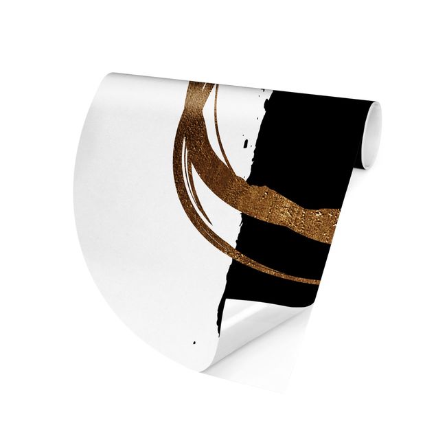 Tapeter modernt Abstract Shapes - Gold And Black