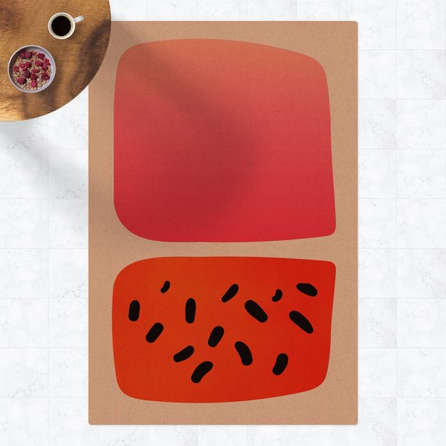 mattor röd Abstract Shapes - Melon And Pink