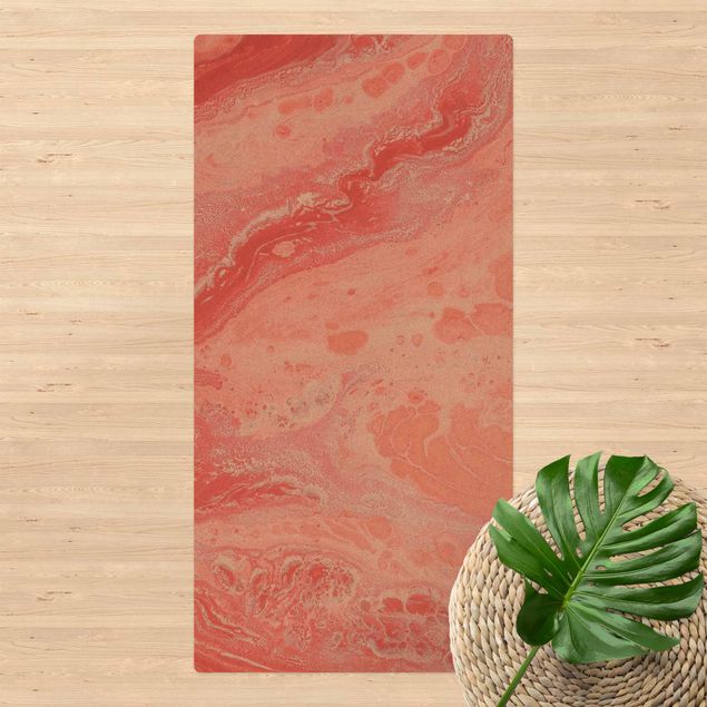 moderna mattor Abstract Marbling Salmon-pink