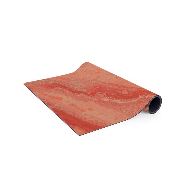 stor matta Abstract Marbling Salmon-pink