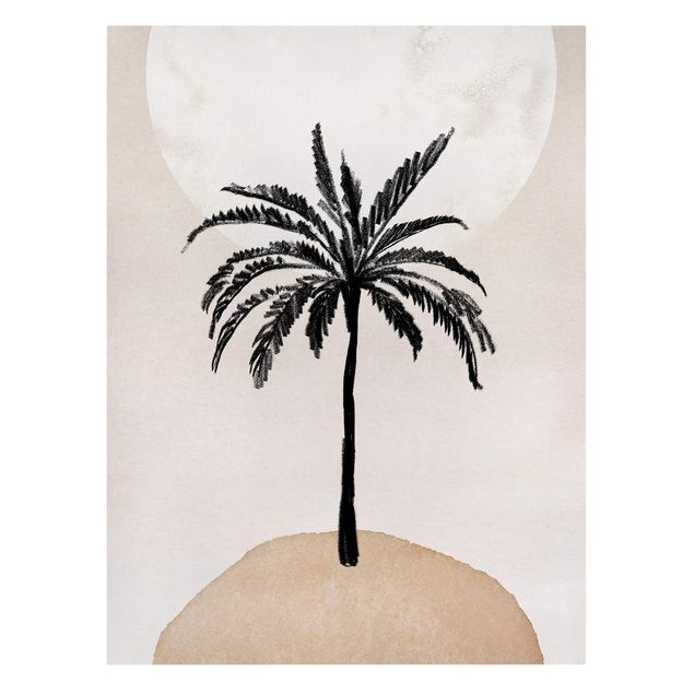 Tavlor Gal Design Abstract Island Of Palm Trees With Moon