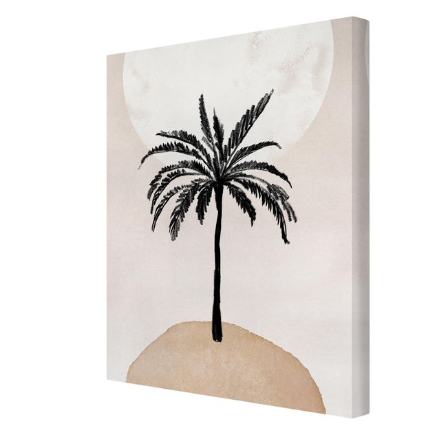 Tavlor Abstract Island Of Palm Trees With Moon