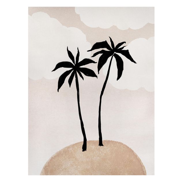 Tavlor Gal Design Abstract Island Of Palm Trees With Clouds